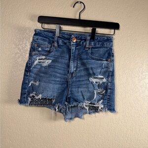 American Eagle Outfitters Ripped Blue Jean Shorts